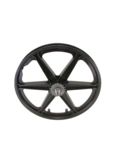 20 Plastic 6-Spoke Coaster wheel 3/8 Axle Black.